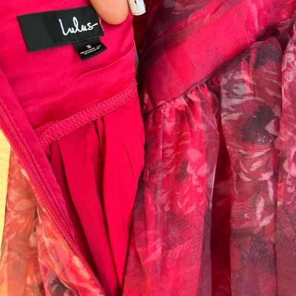 NWOT Romance That Wows Magenta Floral Print Organza Maxi Dress - Picture 11 of 11